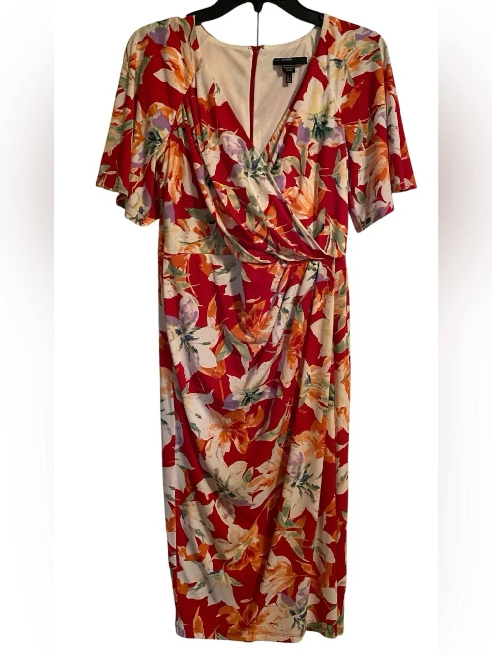 Beautiful Maggy London Multi Color Floral Midi Dress, Size 2 - Picture 3 of 10